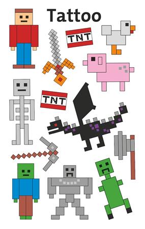 Matrica, tetoválás, 1 ív, 76x120 mm, AVERY ZWECKFORM, "Z-Design No.56771",  Pixel formák